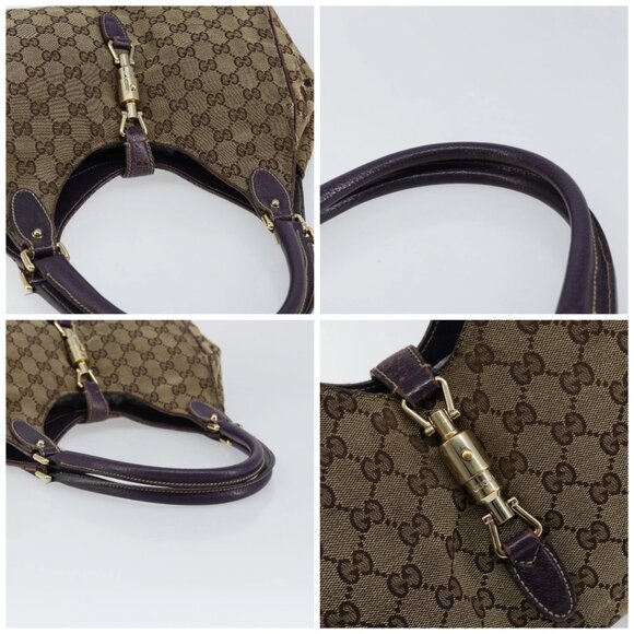 GUCCI GG Canvas Jackie Shoulder Bag Beige Gold 145819 Auth bs29800 - Picture 16 of 16